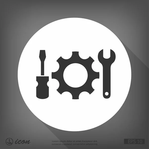Gear with wrench and screwdriver icon — Stock Vector