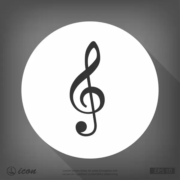 Icono de diseño plano clave de música — Vector de stock