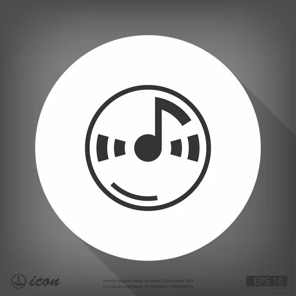 Musik Note flache Design-Ikone — Stockvektor