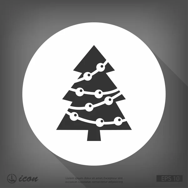 Weihnachtsbaum flache Design-Ikone — Stockvektor