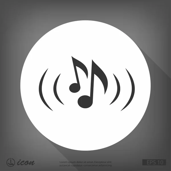 Notes de musique icône design plat — Image vectorielle