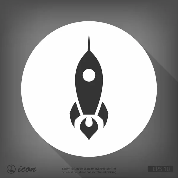 Rocket flat design icon — Stock Vector