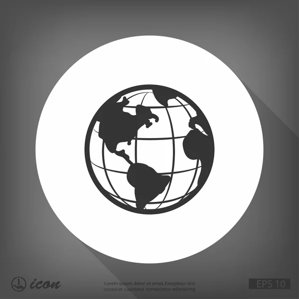 Globo icono de diseño plano — Vector de stock