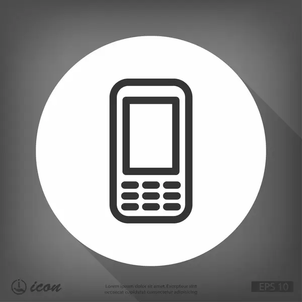 Icono de diseño plano del teléfono móvil — Vector de stock