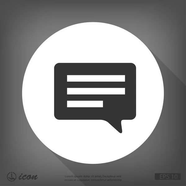 Messaggio o icona di design piatto chat — Vettoriale Stock