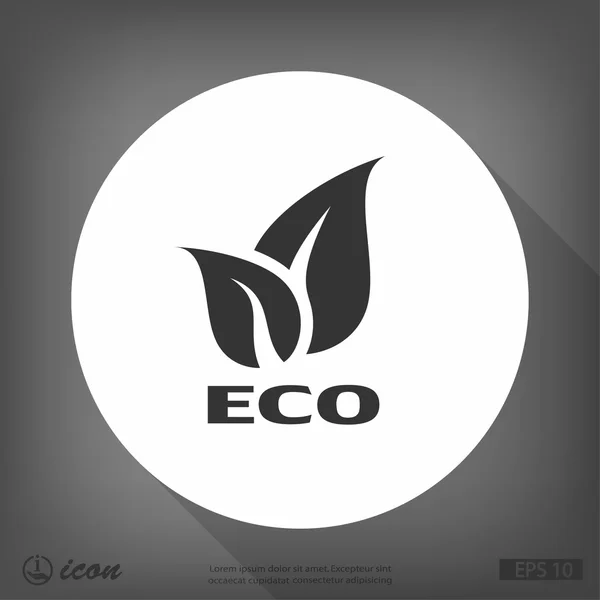 Иконка Eco flat design — стоковый вектор