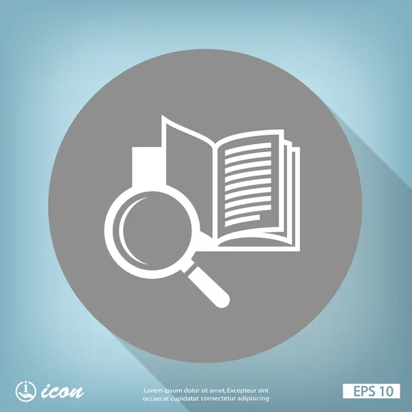 Book with magnifying glass icon — Stock Vector © hristianin 99741234