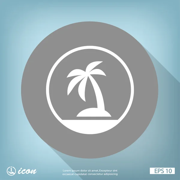 Island flat design icon — Stock Vector