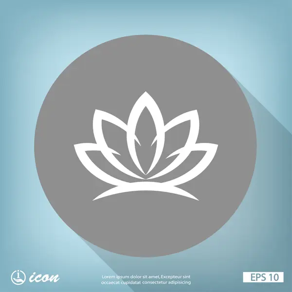Lotus düz tasarım simgesi — Stok Vektör