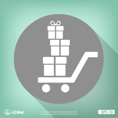 Alışveriş sepeti hediye simgesi ile
