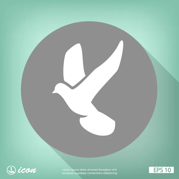 Taube Vogel flache Design-Ikone — Stockvektor