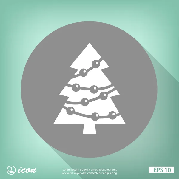 Christmas tree flat design icon — Stock Vector