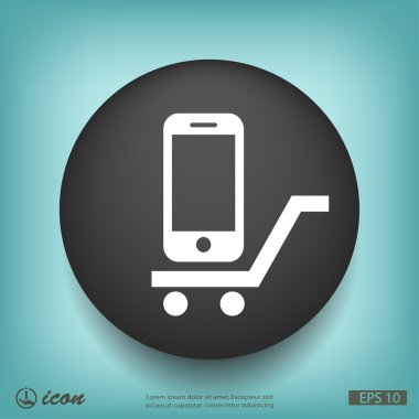 Alışveriş sepeti simgesini cep telefonu