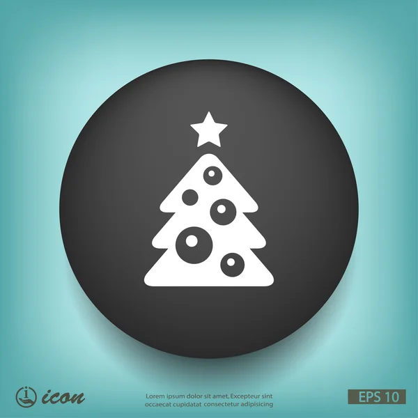 Kerstboom platte ontwerp pictogram — Stockvector