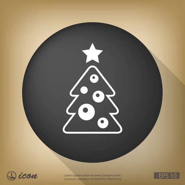 Christmas tree flat design icon — Stock Vector