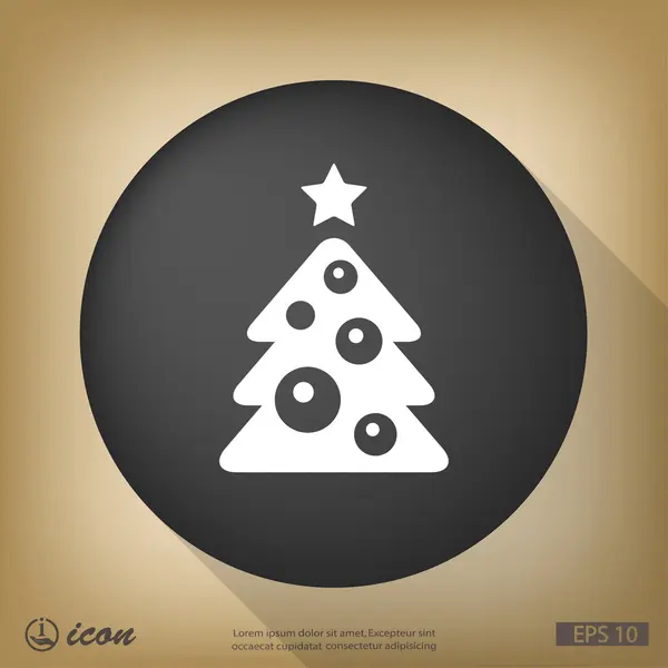 Christmas tree flat design icon — Stock Vector