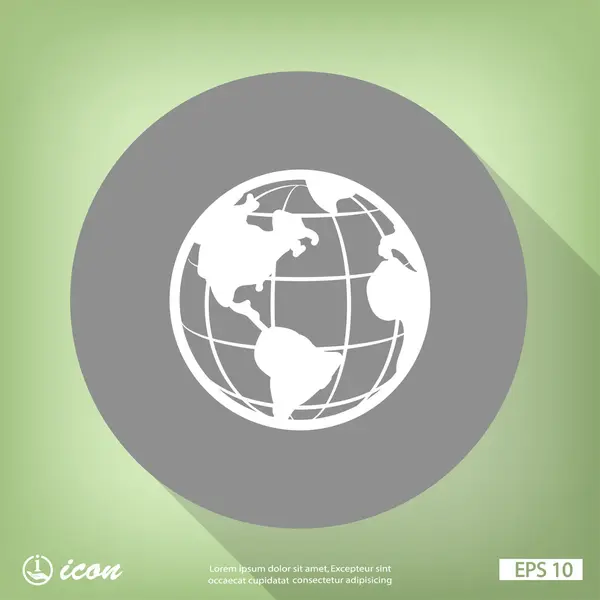 Globe icône de design plat — Image vectorielle