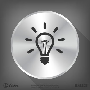 Ampul düz tasarım simgesi