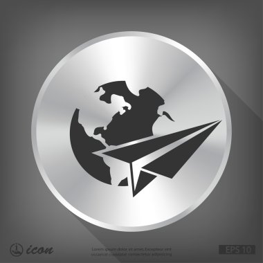 Kağıt Uçak küre simgesiyle