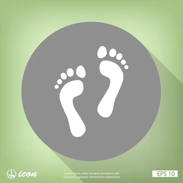 Footprints flat design icon — Stock Vector