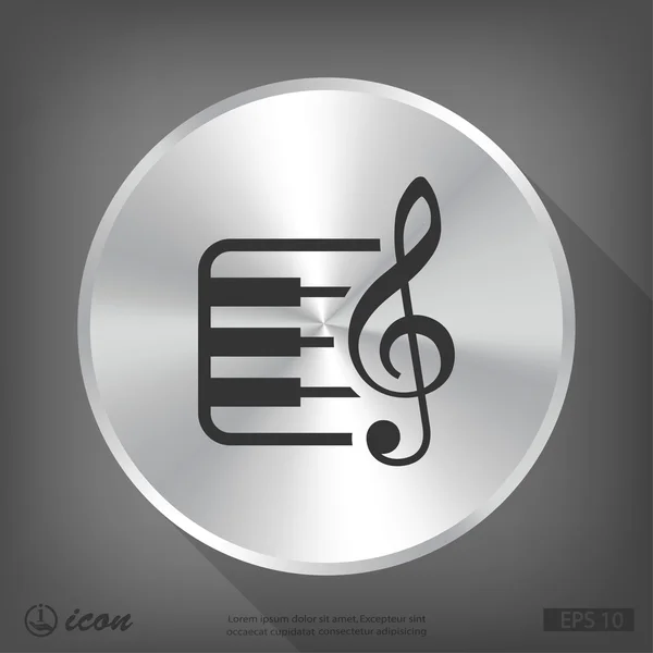 Touche de musique et icône clavier — Image vectorielle