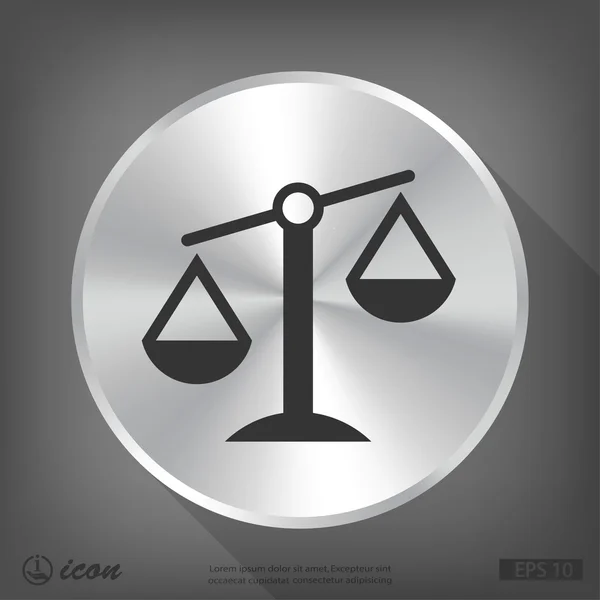 Justice scales flat design icon — Stock Vector