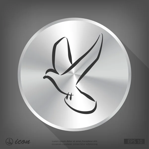 Dove bird flat design icon — Stock Vector