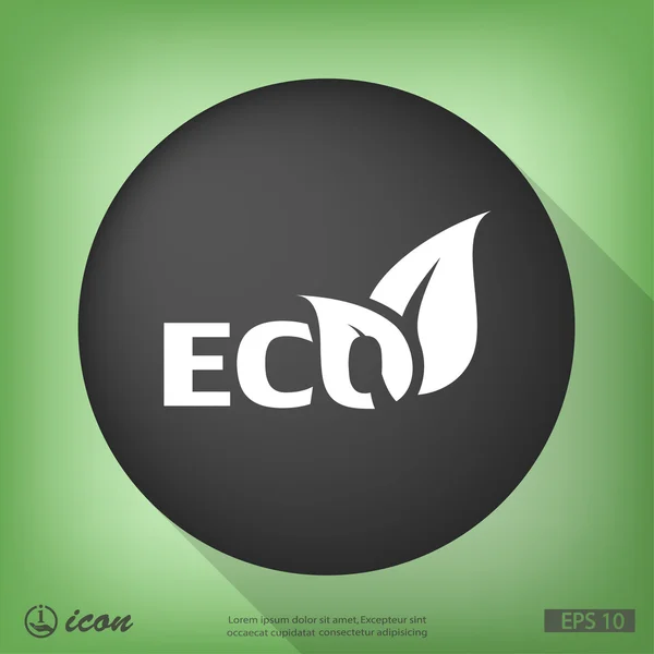 Eco icono de diseño plano — Vector de stock