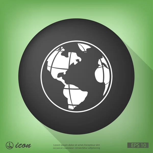 Globe icône de design plat — Image vectorielle