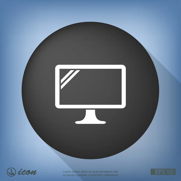Icona di design piatto del computer — Vettoriale Stock