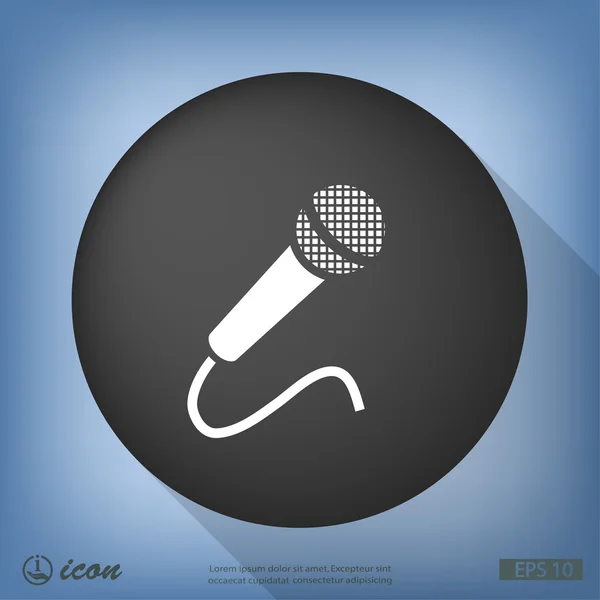 Icône design plat microphone — Image vectorielle