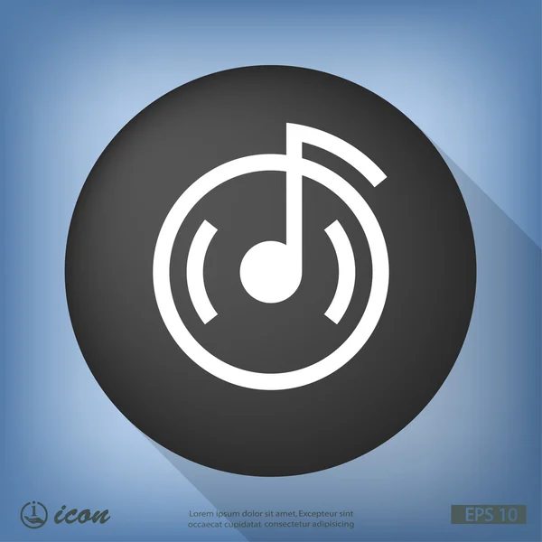 Music note flat design icon — Stock Vector