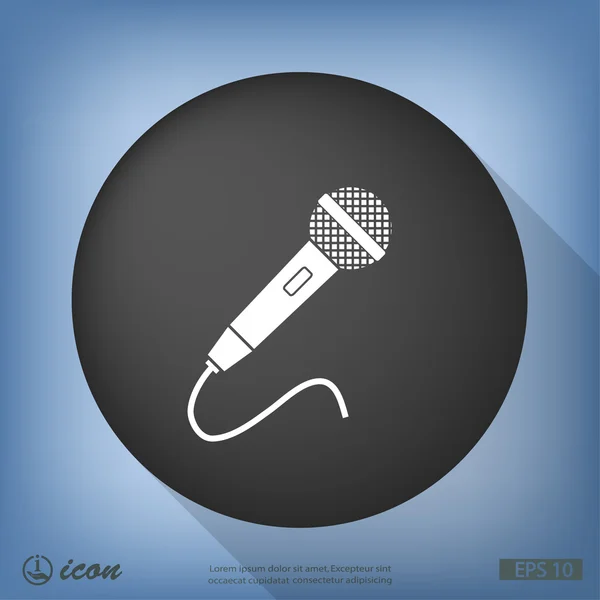 Icône design plat microphone — Image vectorielle