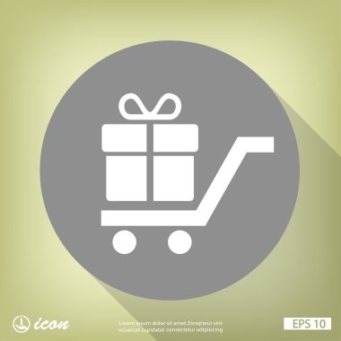 Alışveriş sepeti hediye simgesi ile
