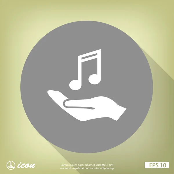 Hand with music note icon — Stock Vector