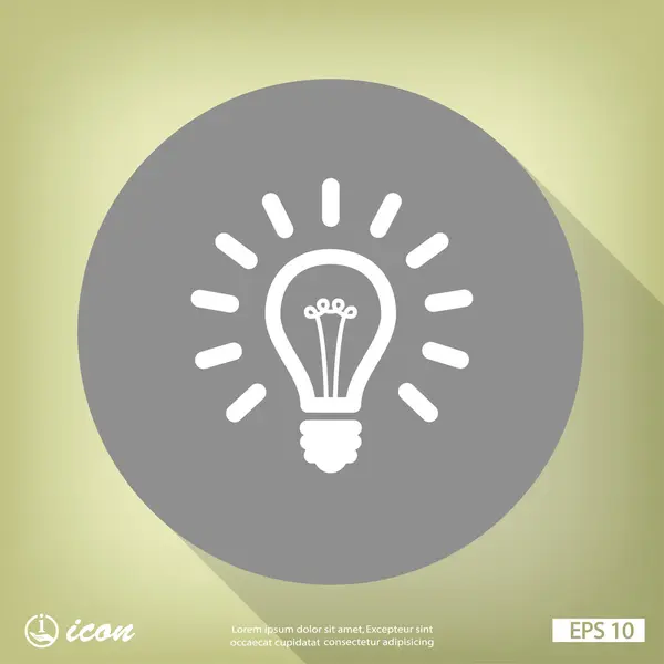 Glühbirne flache Design-Ikone — Stockvektor