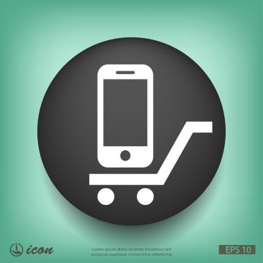 Alışveriş sepeti simgesini cep telefonu