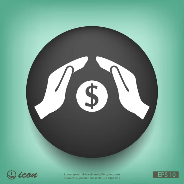 Money in hands flat design icon — Stock Vector