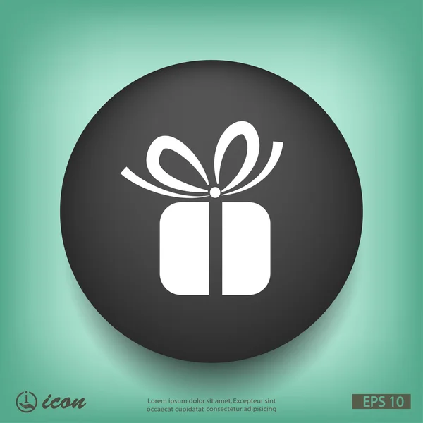 Gift flat design icon — Stock Vector