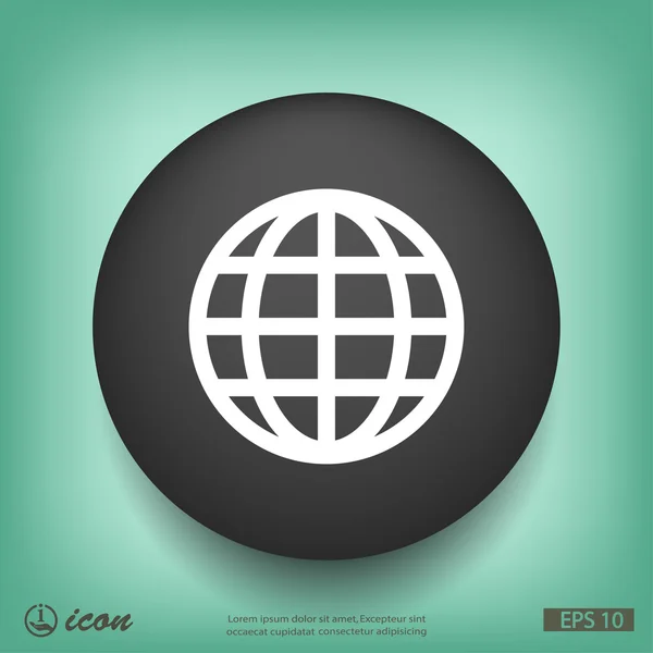 Globe icône de design plat — Image vectorielle