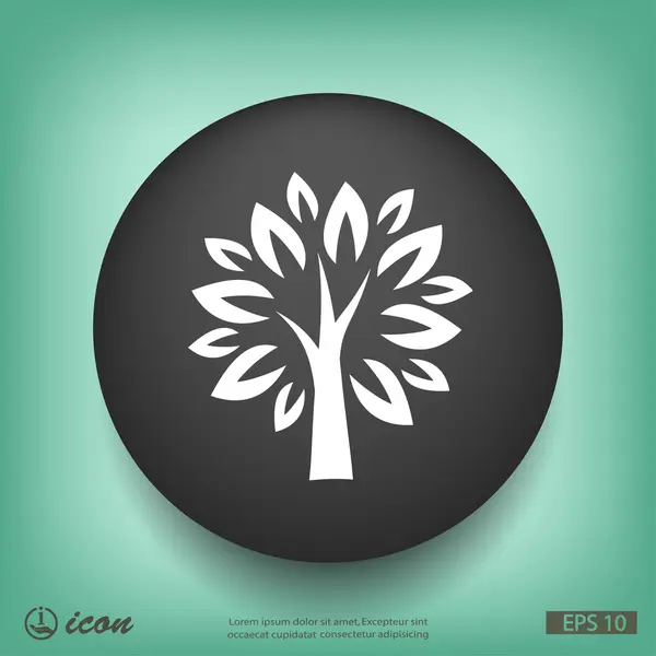 Árbol icono de diseño plano — Vector de stock