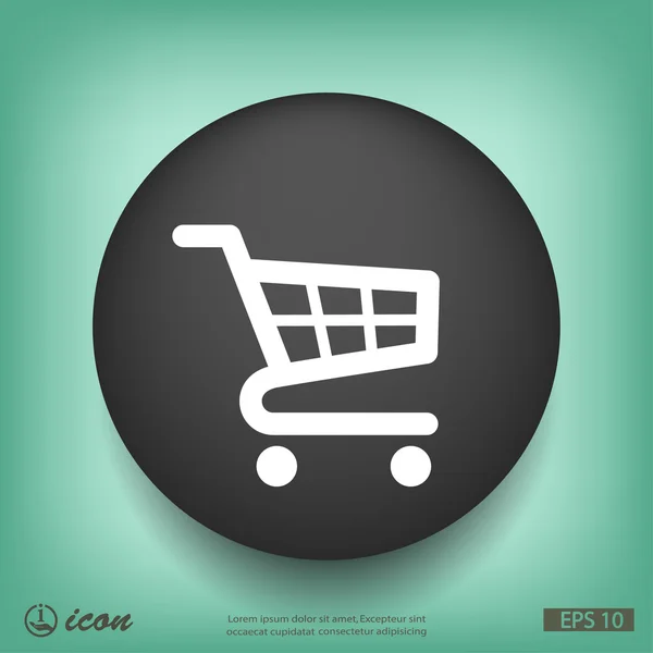 Carrito de compras diseño plano icono — Vector de stock