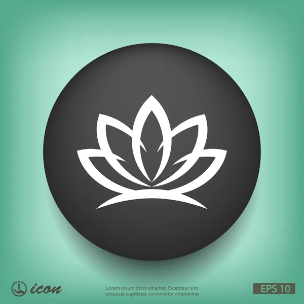 Lotus flat design icon — Stock Vector