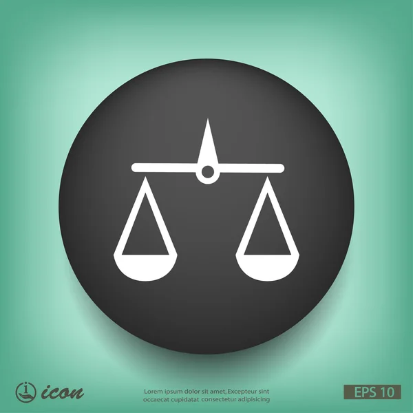 Balance Justice icône design plat — Image vectorielle