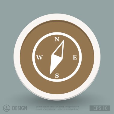 Pusula düz tasarım simgesi