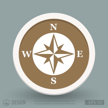 Pusula düz tasarım simgesi