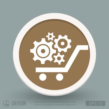 Alışveriş sepeti simgesini dişli