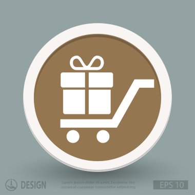Alışveriş sepeti hediye simgesi ile