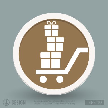 Alışveriş sepeti hediye simgesi ile