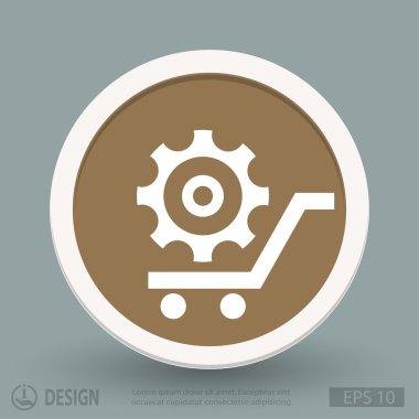 Alışveriş sepeti simgesini dişli